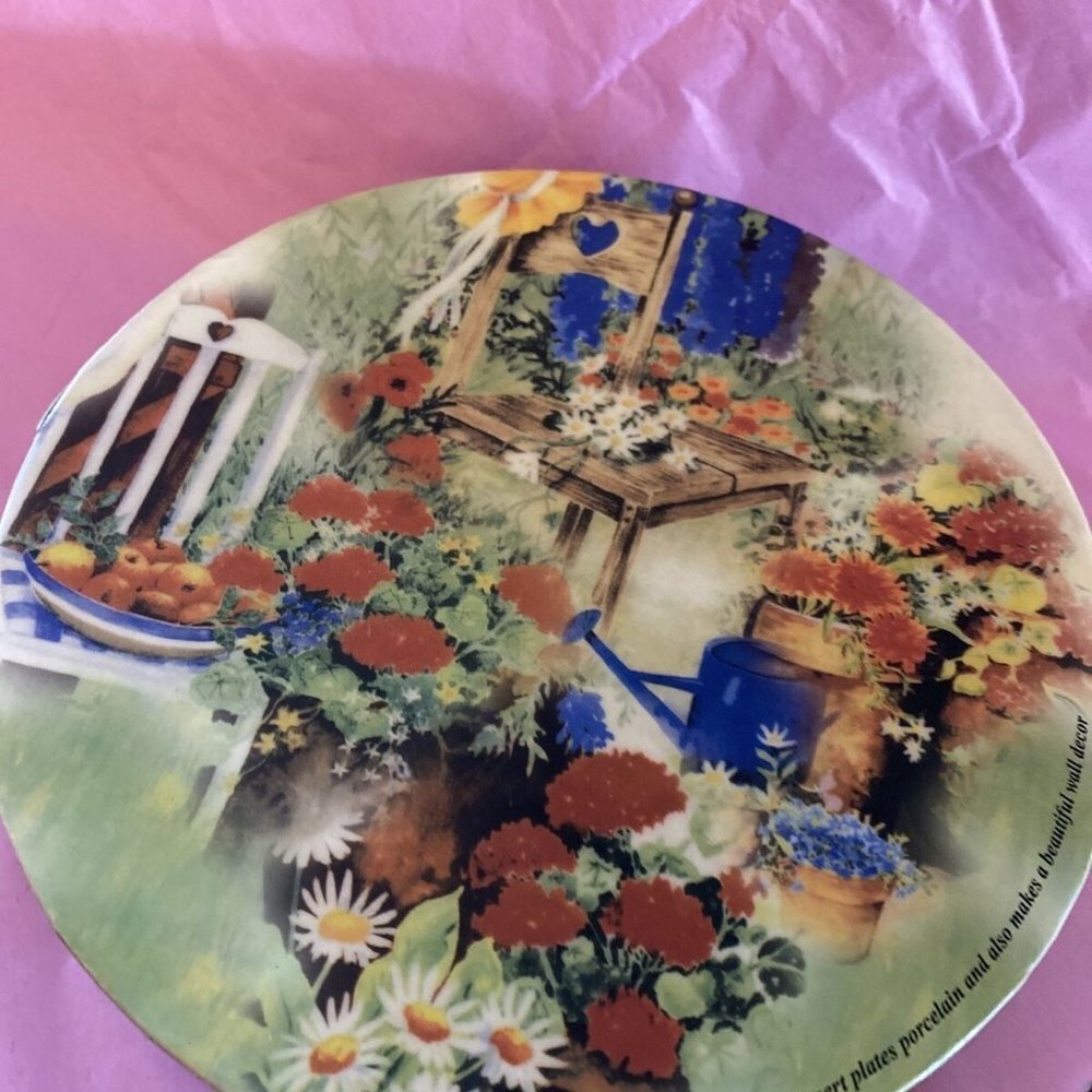 IGodinger & Co Set /4 Dessert Plates Spring Garden Luncheon Tea Snack 7.5" Box​